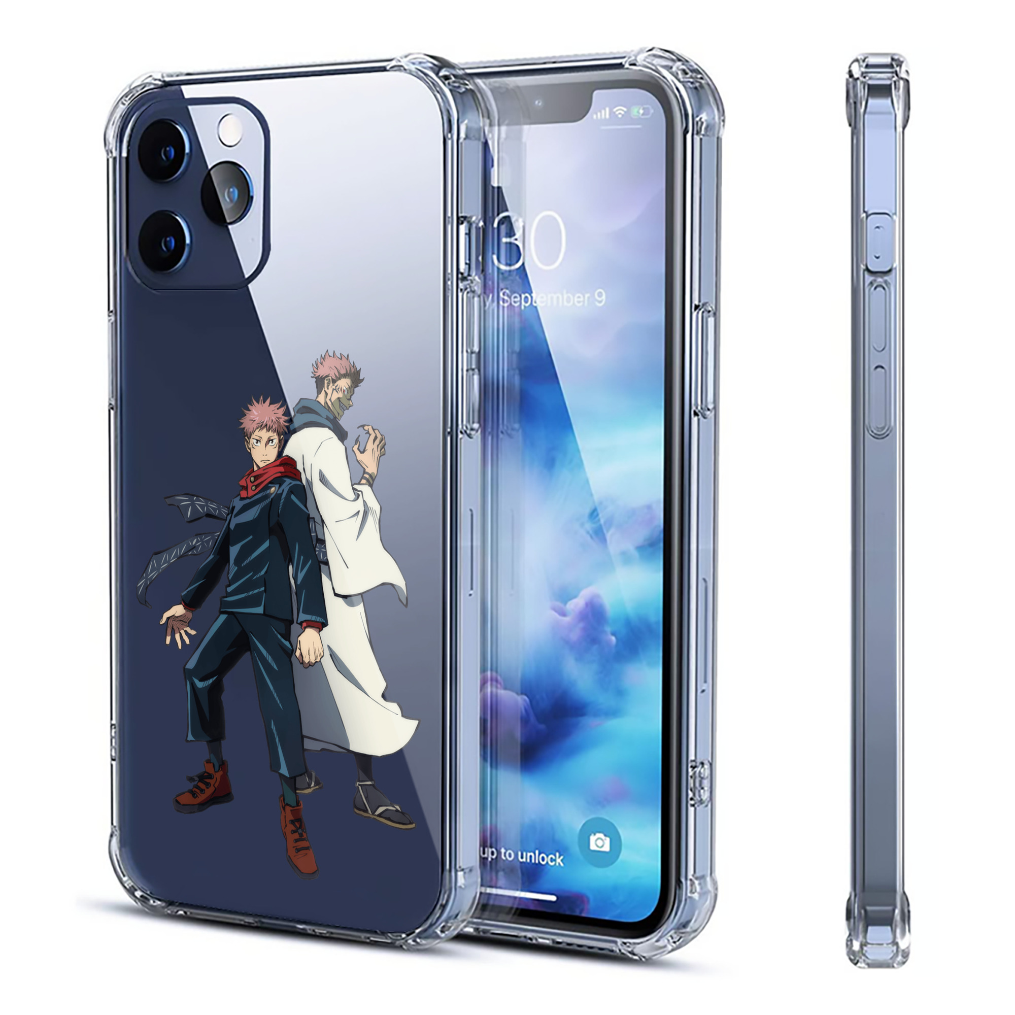 （画像用） 呪術廻戦 Jujutsu Kaisen 【iPhone 12シリーズ対応】透明スマホケース（クリアソフトケース）